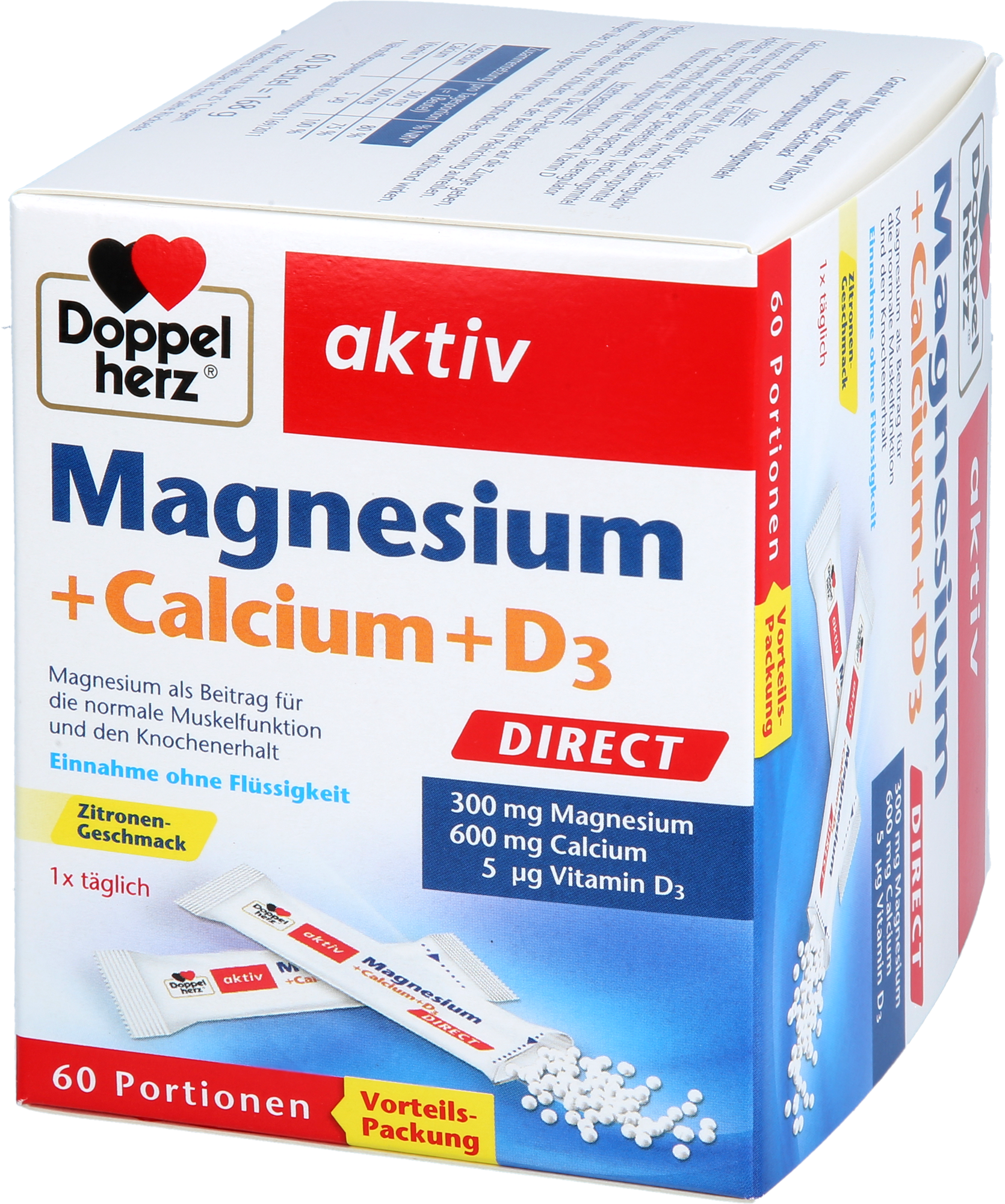 DOPPELHERZ Magnesium+Calcium+D3 DIRECT Pellets 60 St