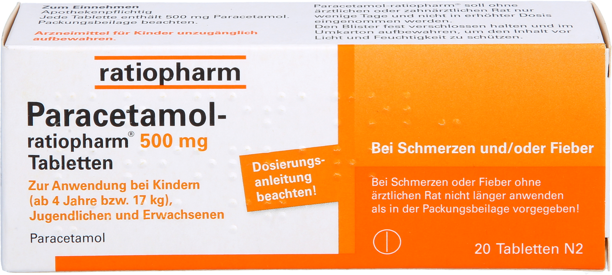 PARACETAMOL-ratiopharm 500 mg Tabletten