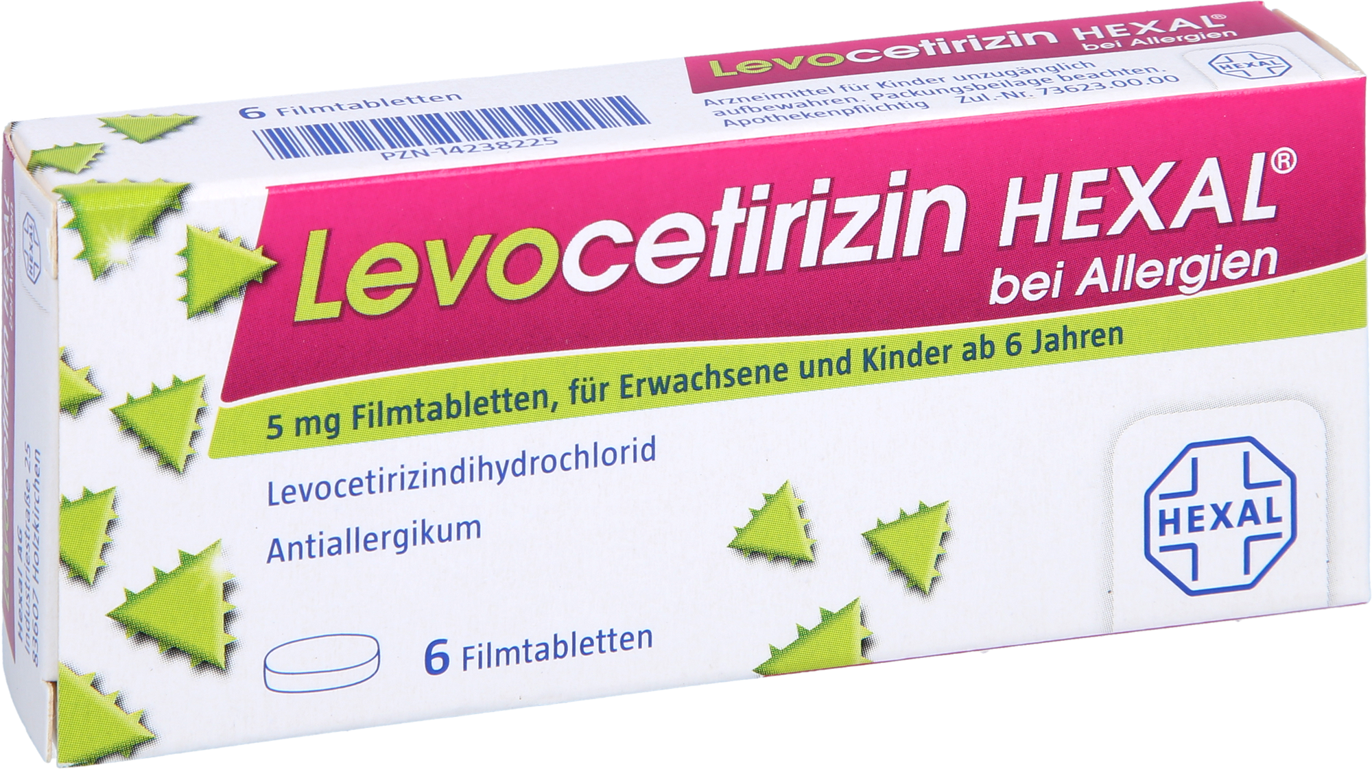 LEVOCETIRIZIN HEXAL bei Allergien 5 mg Filmtabl. 6 St