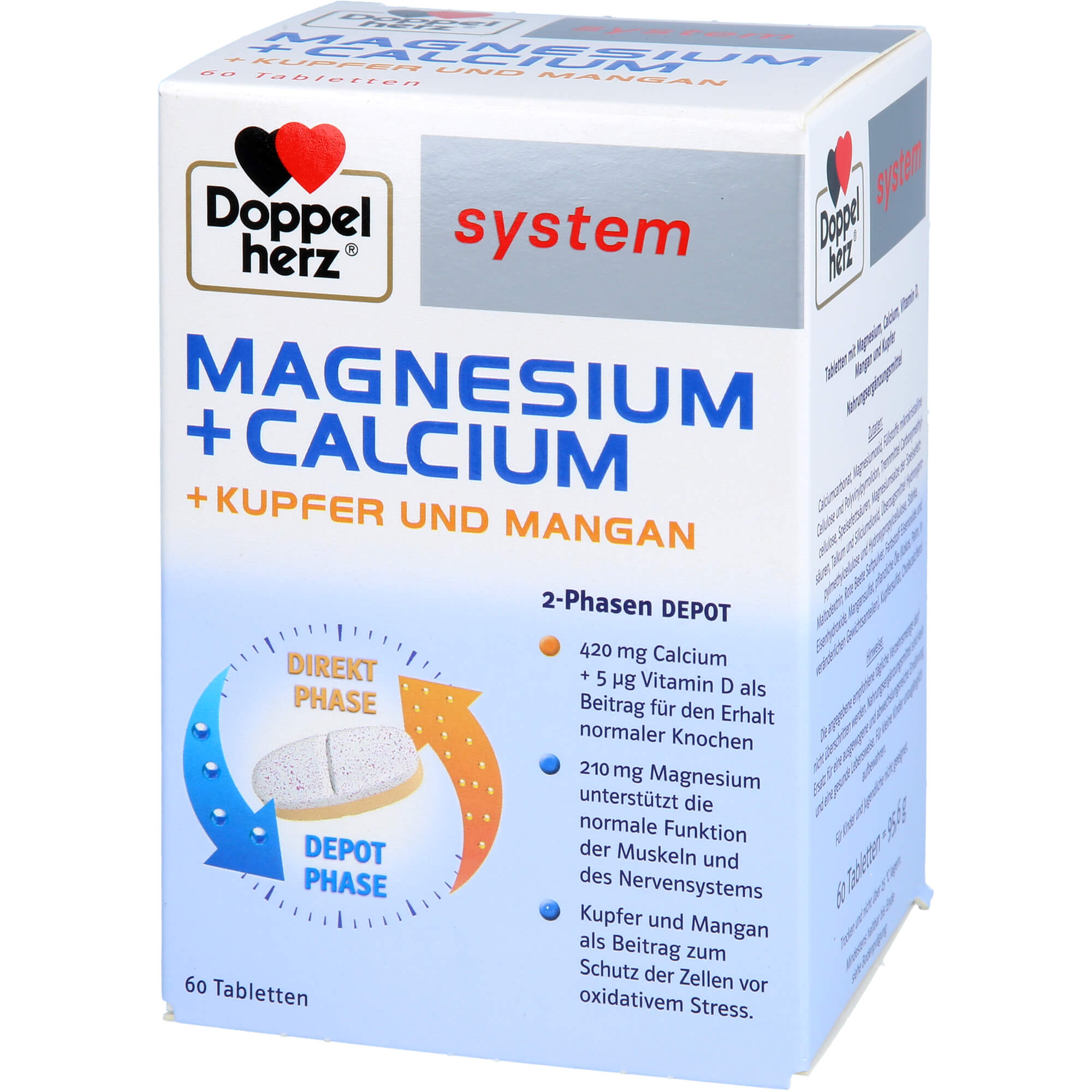 DOPPELHERZ Magnesium+Calc.+Kupfer+Mangan syst.Tab.