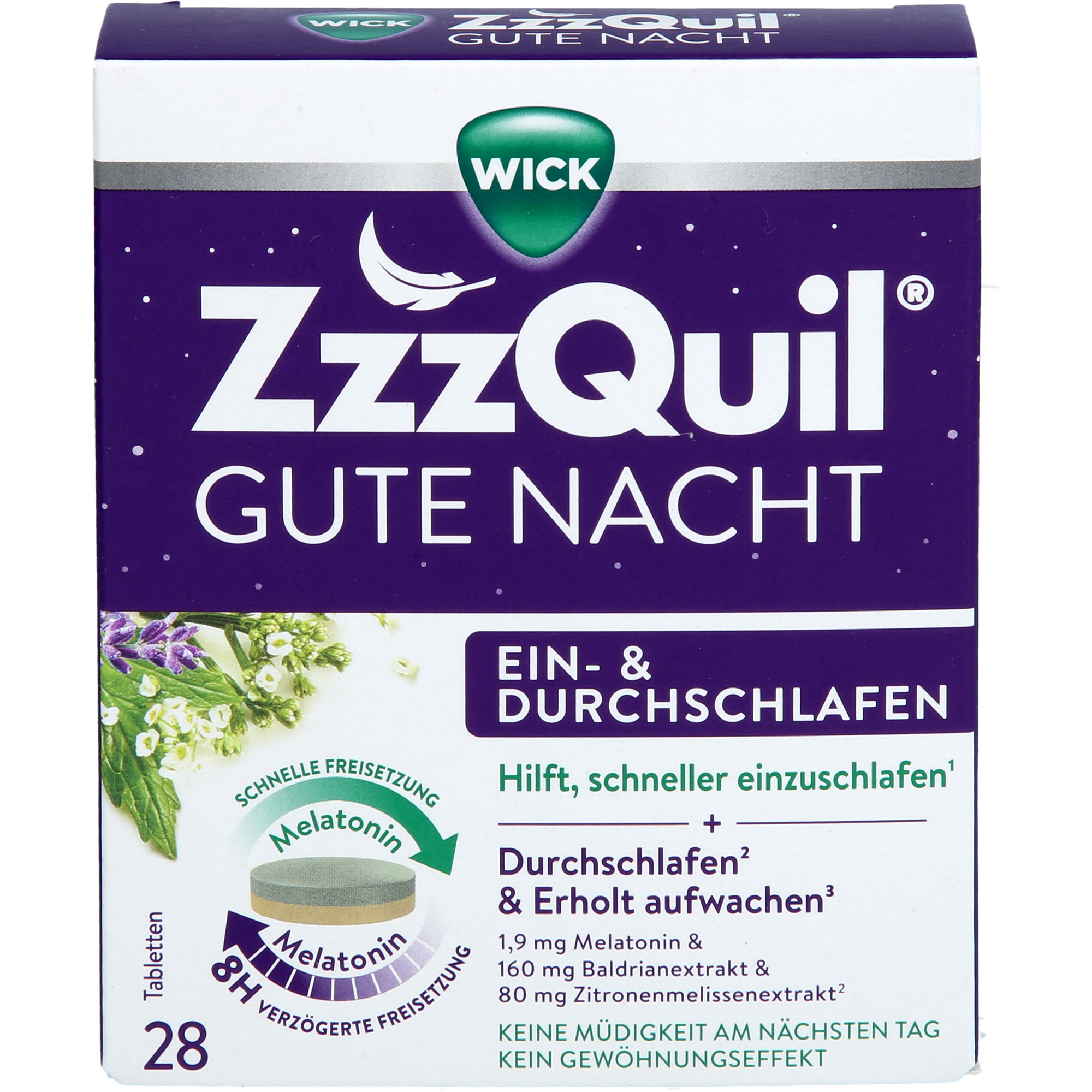 WICK ZzzQuil Gute Nacht Ein- und Durchschlafen TAB Verpackung