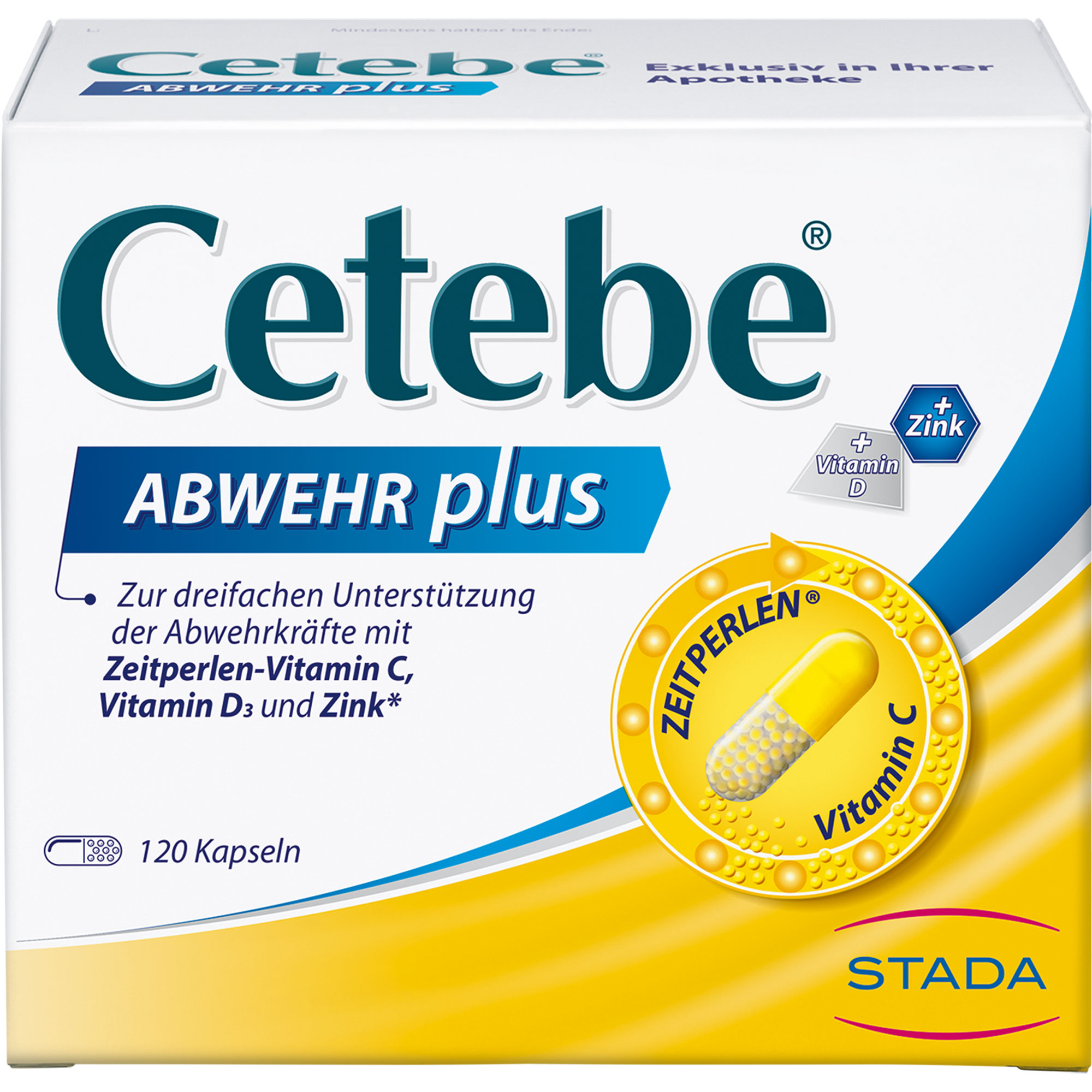 CETEBE ABWEHR plus Vitamin C+Vitamin D3+Zink Kaps. 120 St