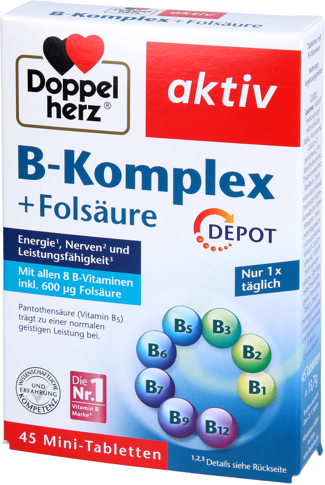DOPPELHERZ B-Komplex+Folsäure Tabletten 45 St