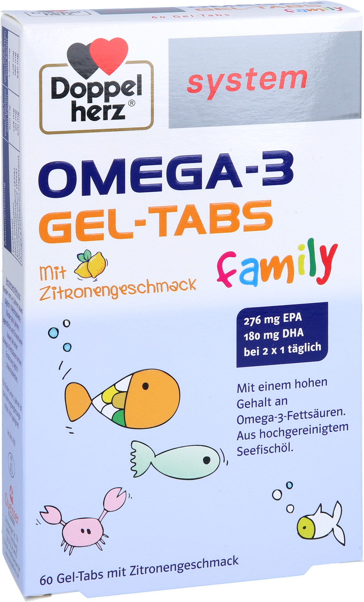 DOPPELHERZ Omega-3 Gel-Tabs family system 60 St