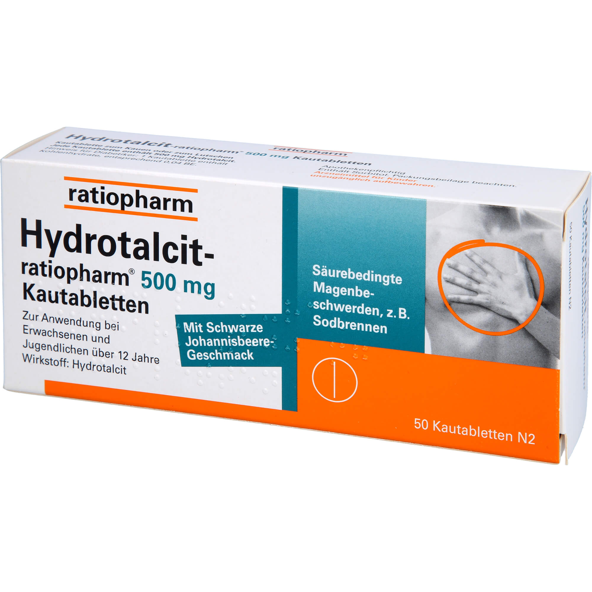 HYDROTALCIT-ratiopharm 500 mg Kautabletten 50 St