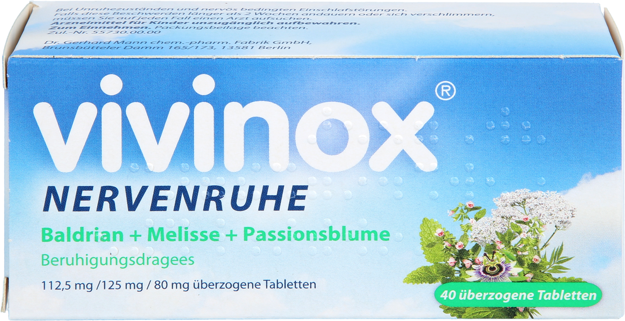 VIVINOX Nervenruhe Baldr.+Mel.+Passion.Beruh.Drag. 40 St