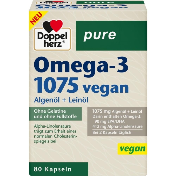 DOPPELHERZ Omega-3 1075 vegan pure Kapseln