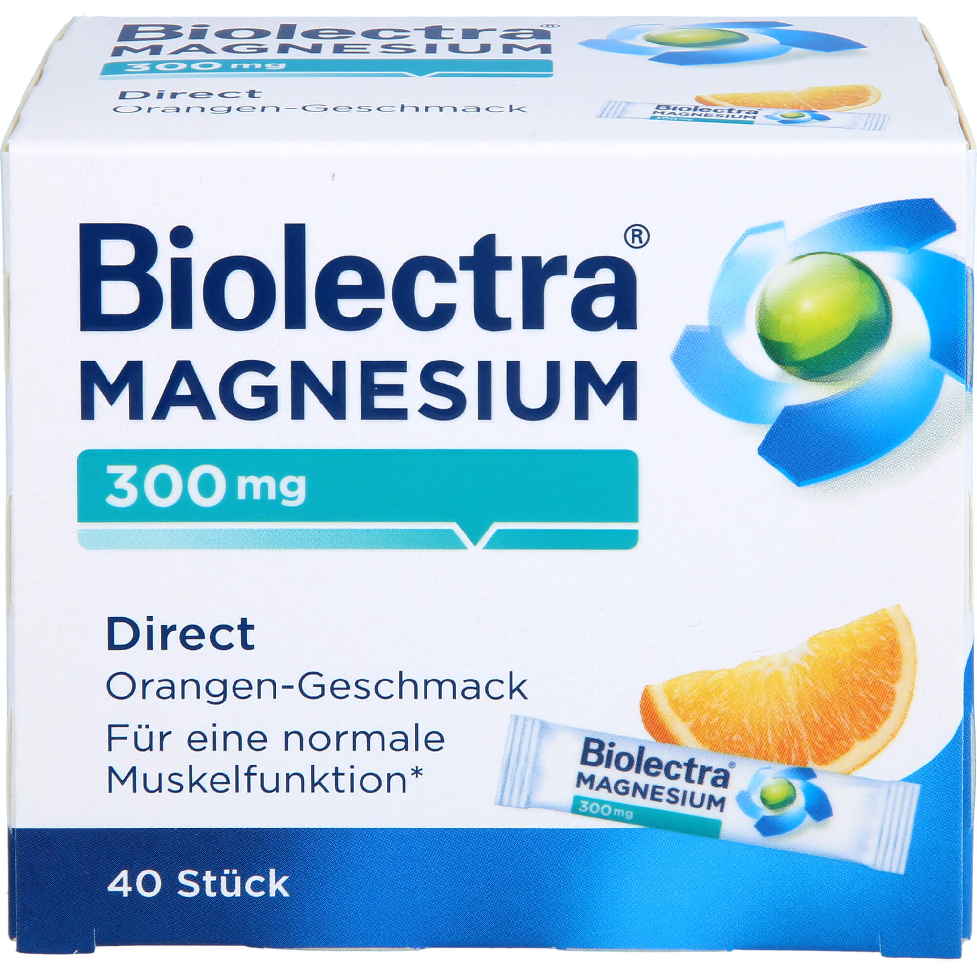 BIOLECTRA Magnesium 300 mg Direct Orange Sticks 40 St