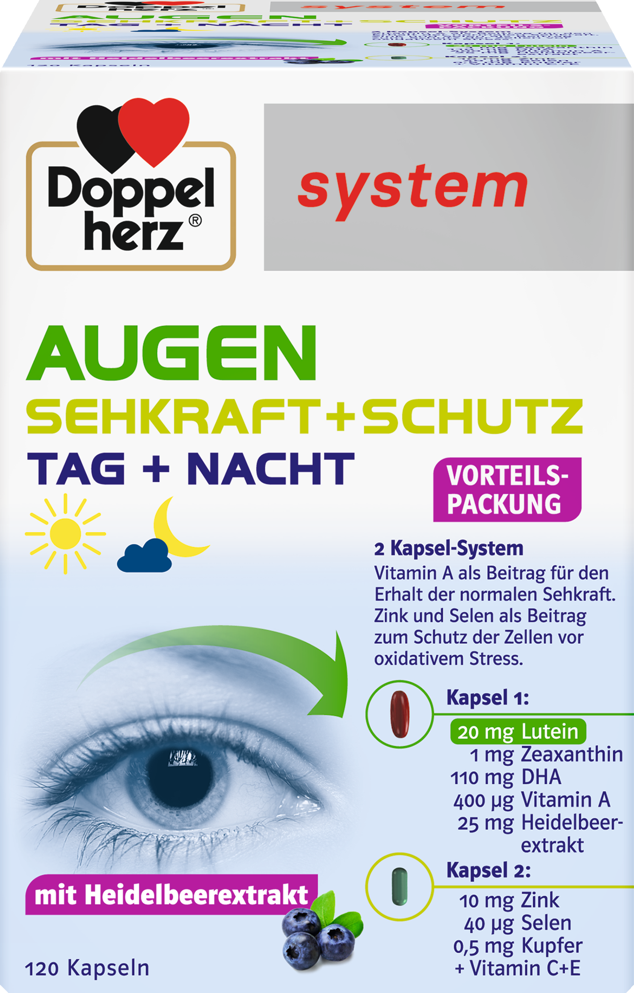 DOPPELHERZ Augen Sehkraft+Schutz system Kapseln 120 St