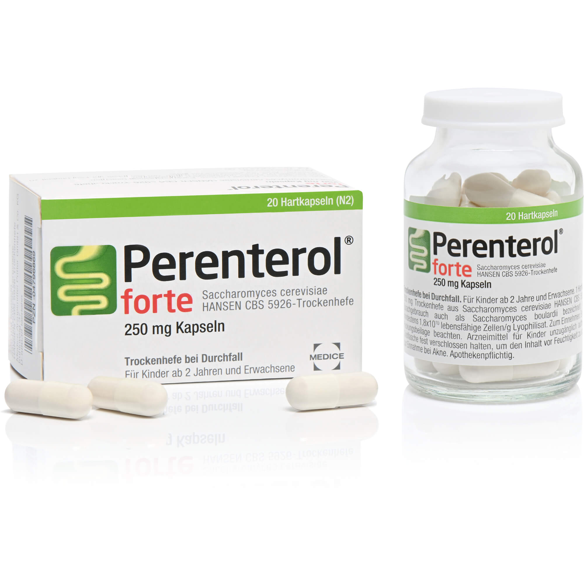 PERENTEROL forte 250 mg Kapseln 20 St