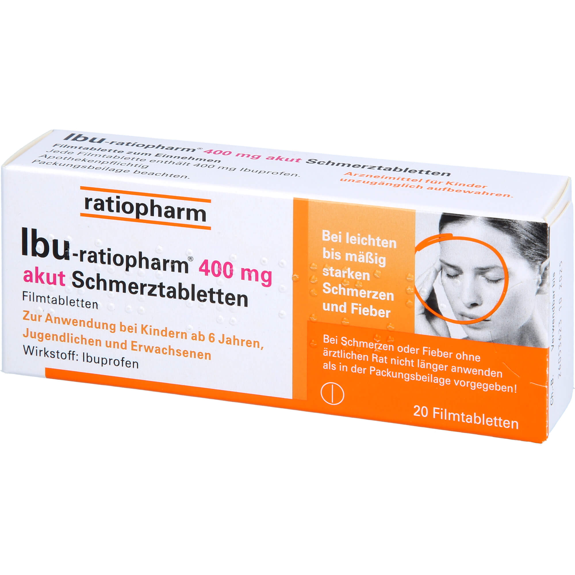 IBU-RATIOPHARM 400 mg akut Schmerztbl.Filmtabl. 20 St