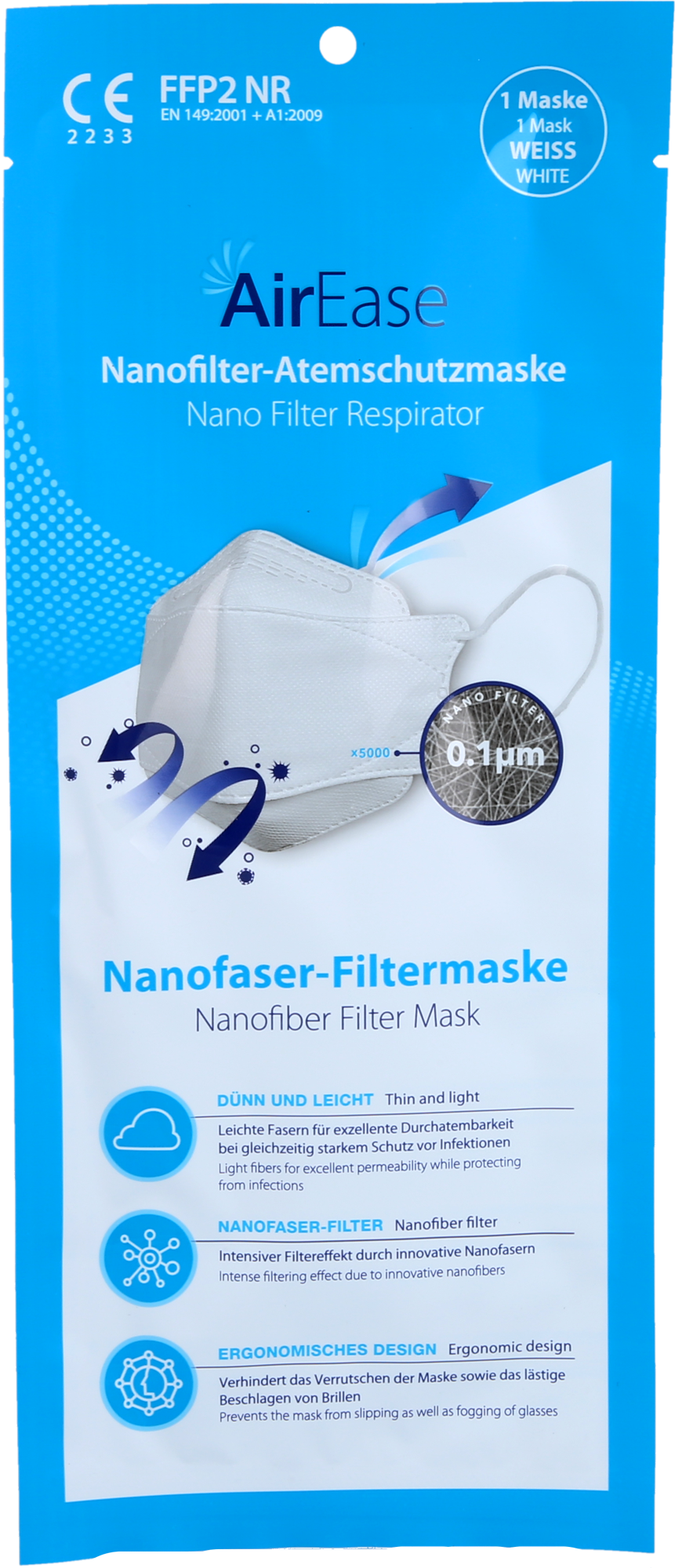 AIR EASE FFP2 Nanofilter Maske