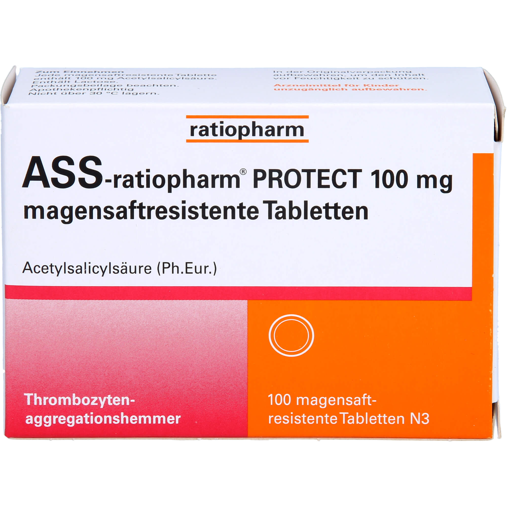 ASS-ratiopharm PROTECT 100 mg magensaftr.Tabletten 100 St