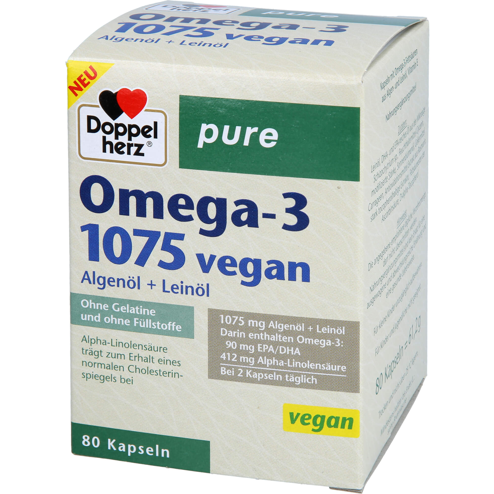 DOPPELHERZ Omega-3 1075 vegan pure Kapseln