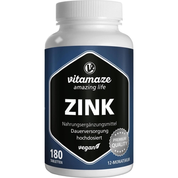 ZINK 25 mg hochdosiert vegan Tabletten