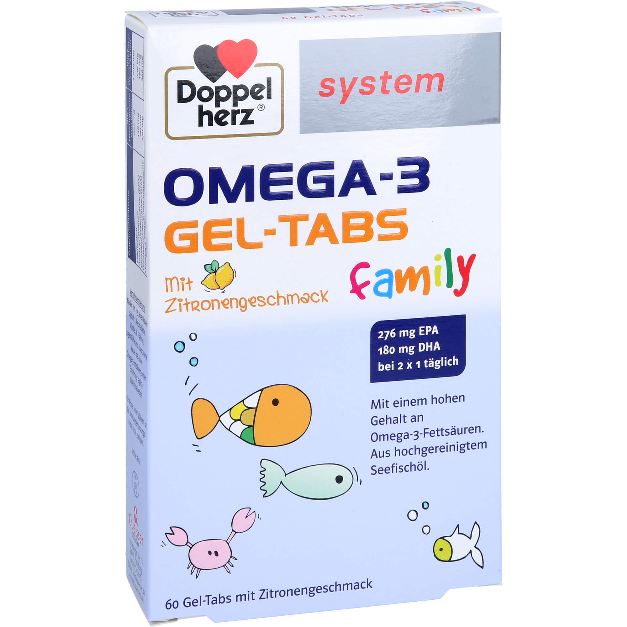 DOPPELHERZ Omega-3 Gel-Tabs family system 60 St