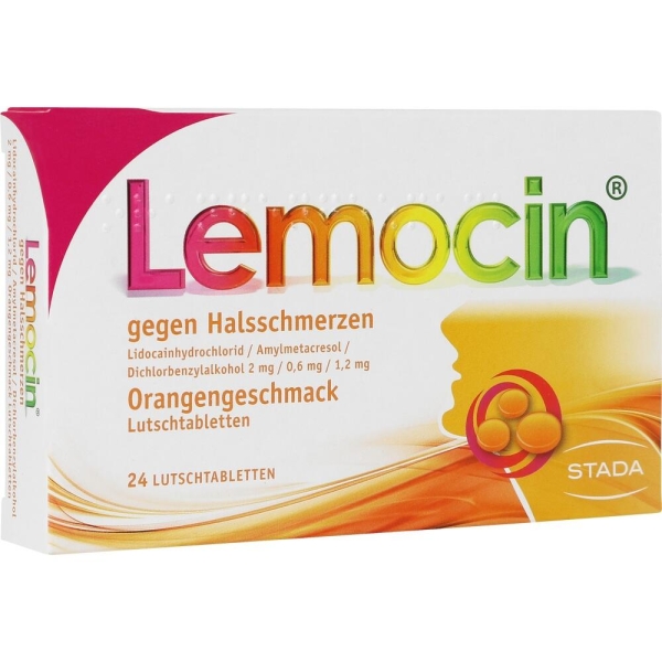 LEMOCIN gegen Halsschmerzen Orangengeschmack Lut.