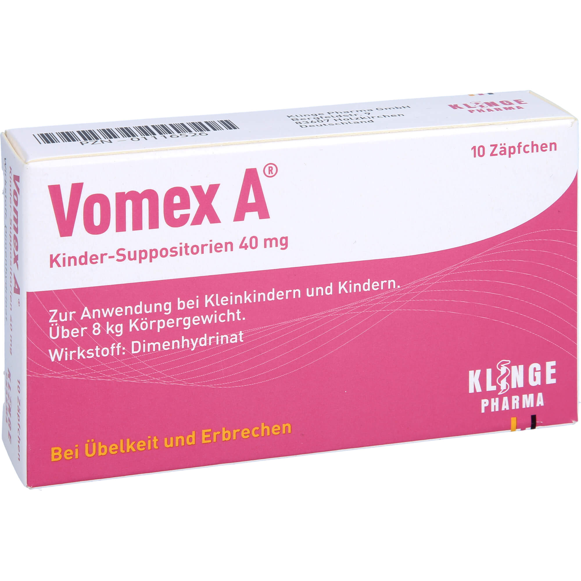 VOMEX A Kinder-Suppositorien 40 mg 10 St