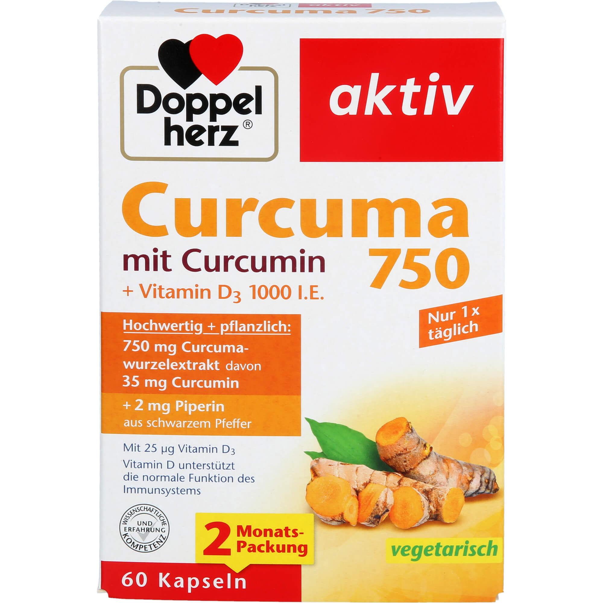 DOPPELHERZ Curcuma 750 Kapseln 60 St