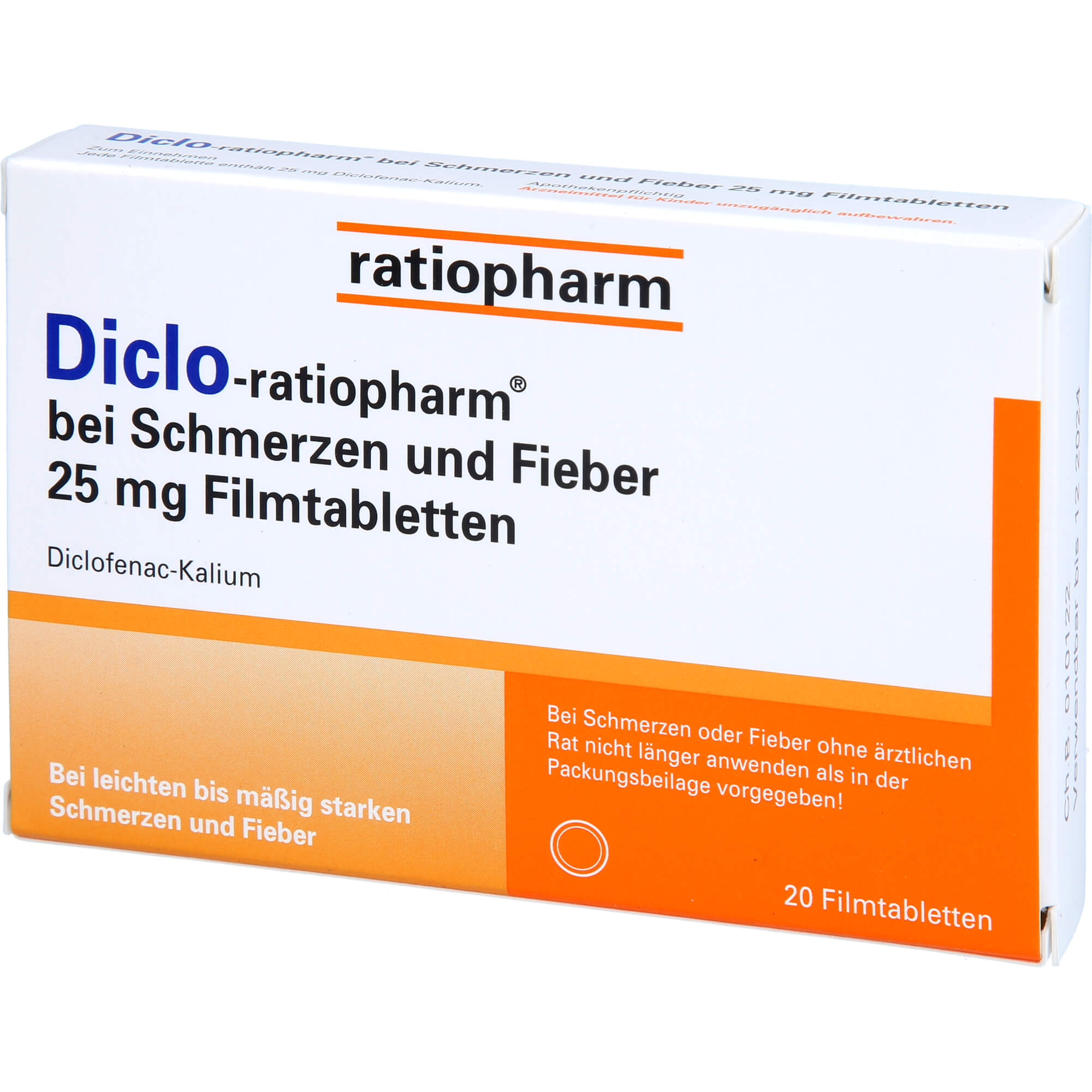 DICLO-RATIOPHARM bei Schmerzen u.Fieber 25 mg FTA