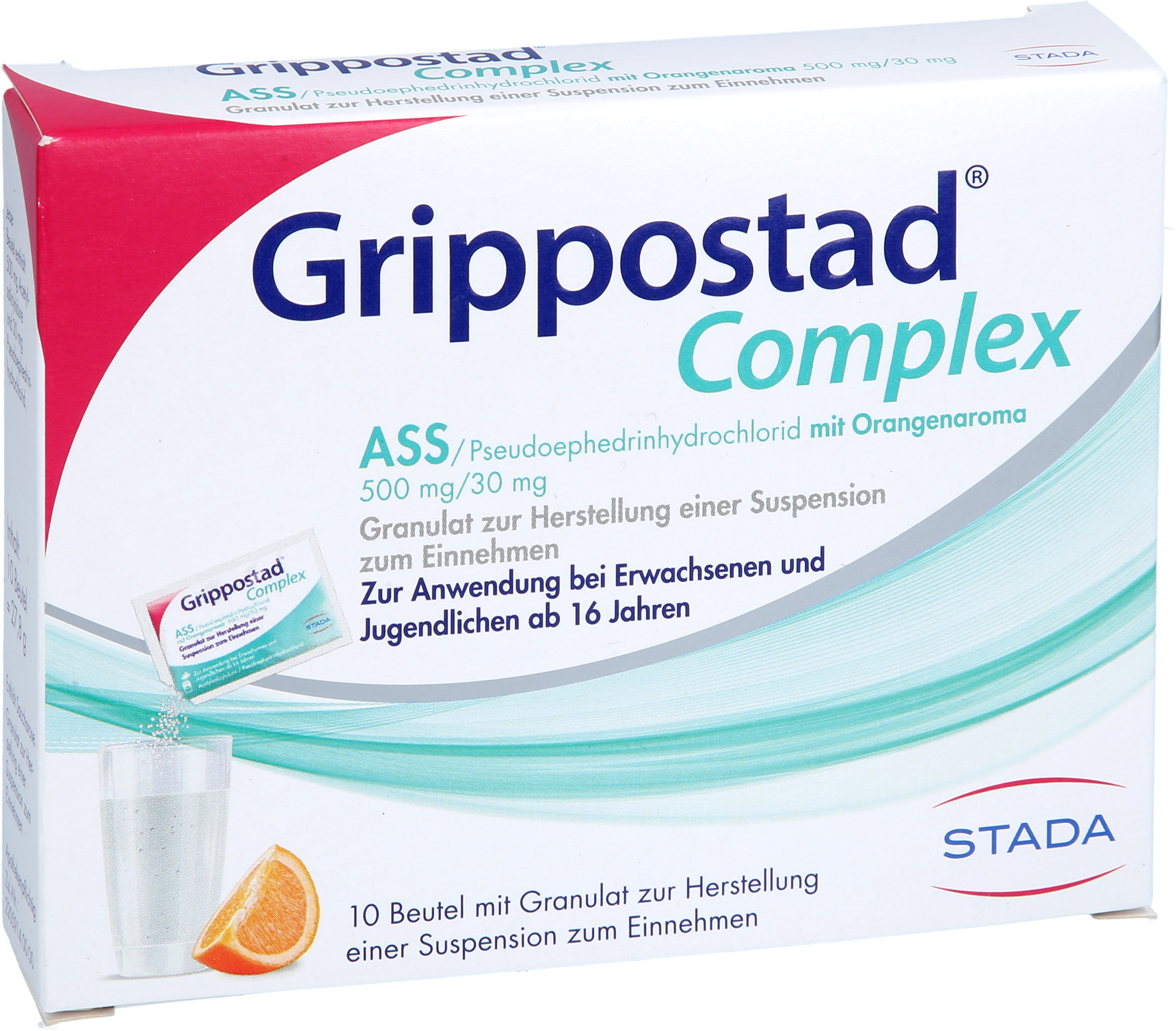 GRIPPOSTAD Complex ASS/Pseudoeph.500/30 mg Orange 10 St