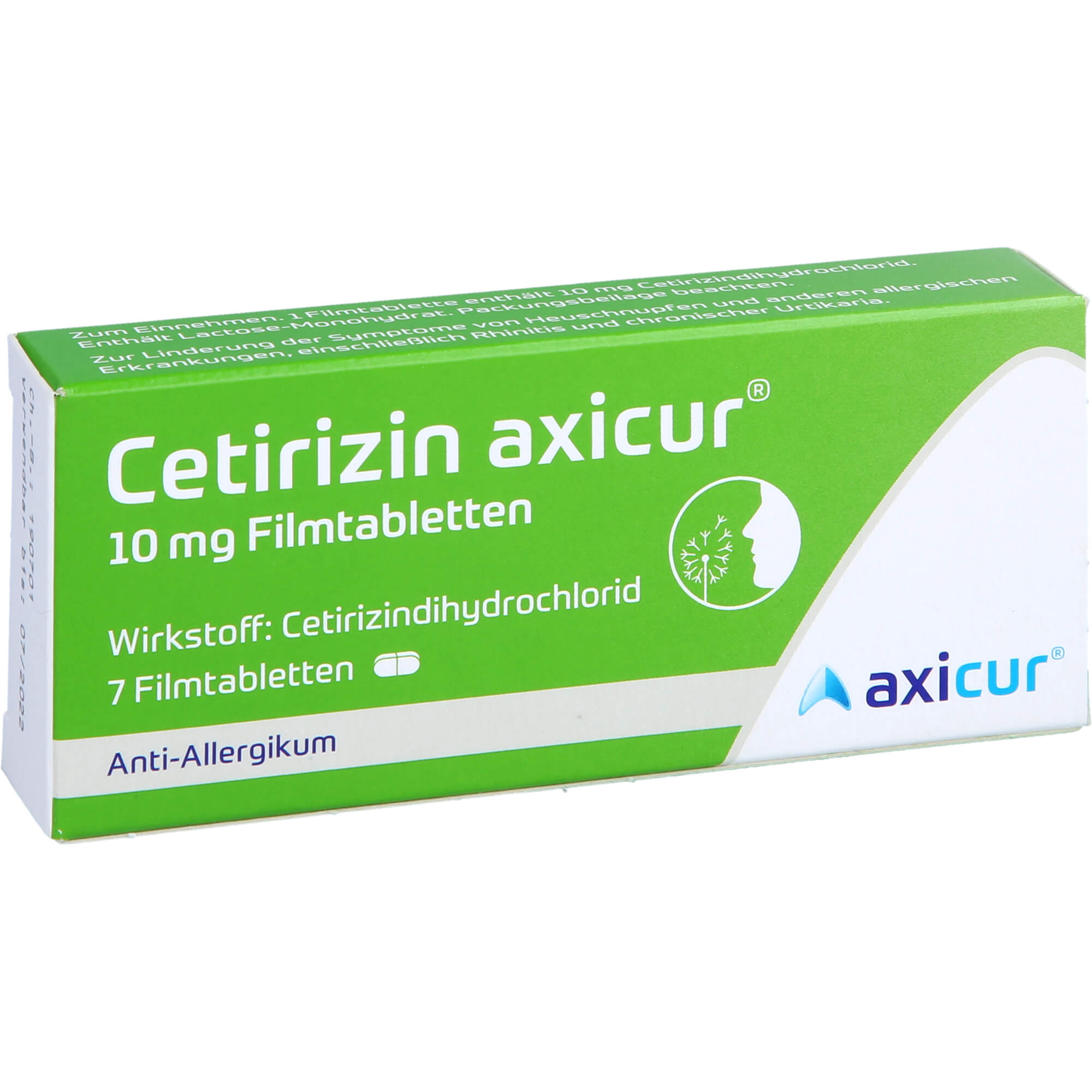 CETIRIZIN axicur 10 mg Filmtabletten 7 St