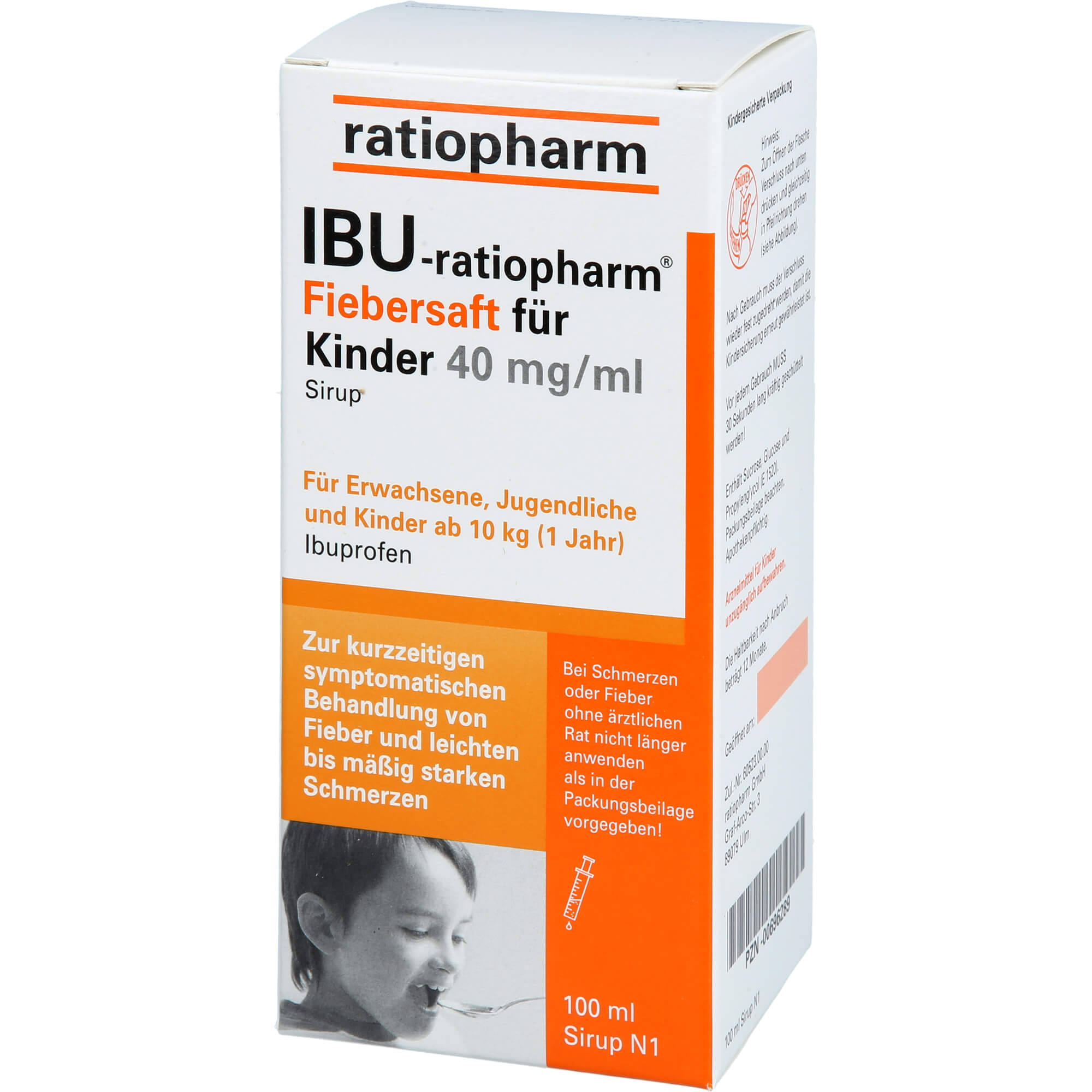 IBU-RATIOPHARM Fiebersaft für Kinder 40 mg/ml