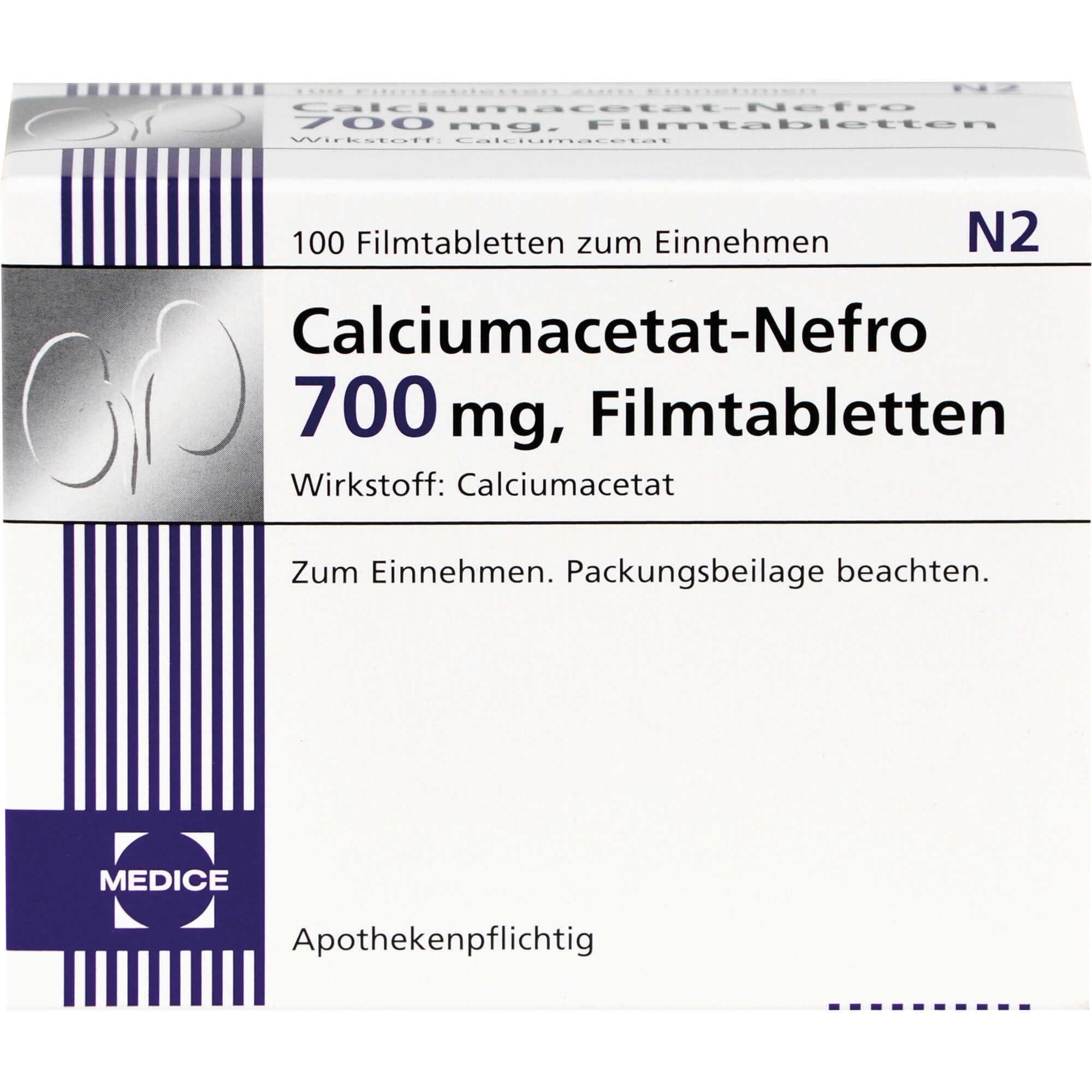CALCIUMACETAT NEFRO 700 mg Filmtabletten 100 St