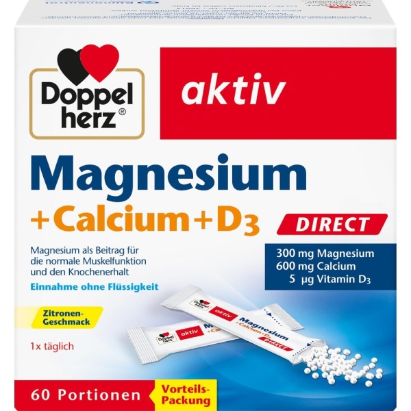 DOPPELHERZ Magnesium+Calcium+D3 DIRECT Pellets 60 St