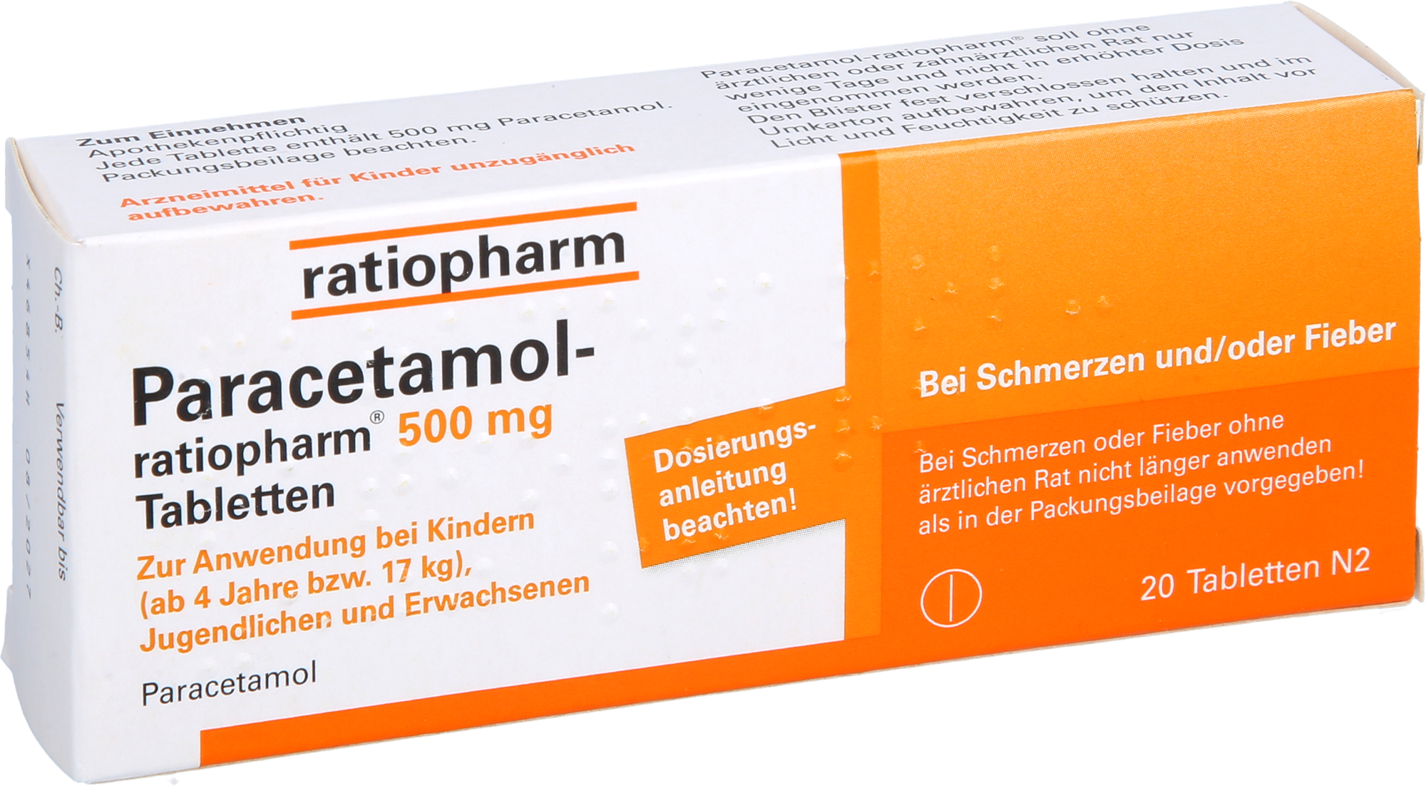 PARACETAMOL-ratiopharm 500 mg Tabletten