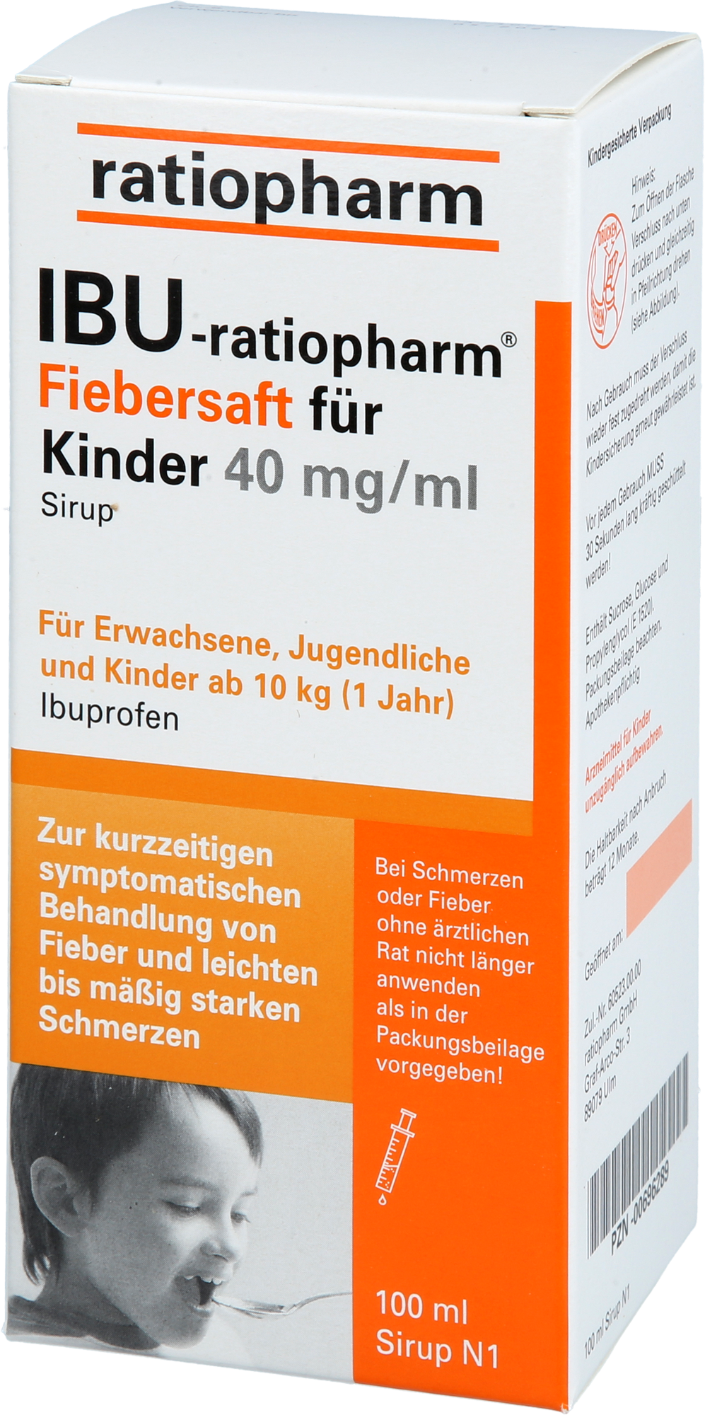 IBU-RATIOPHARM Fiebersaft für Kinder 40 mg/ml
