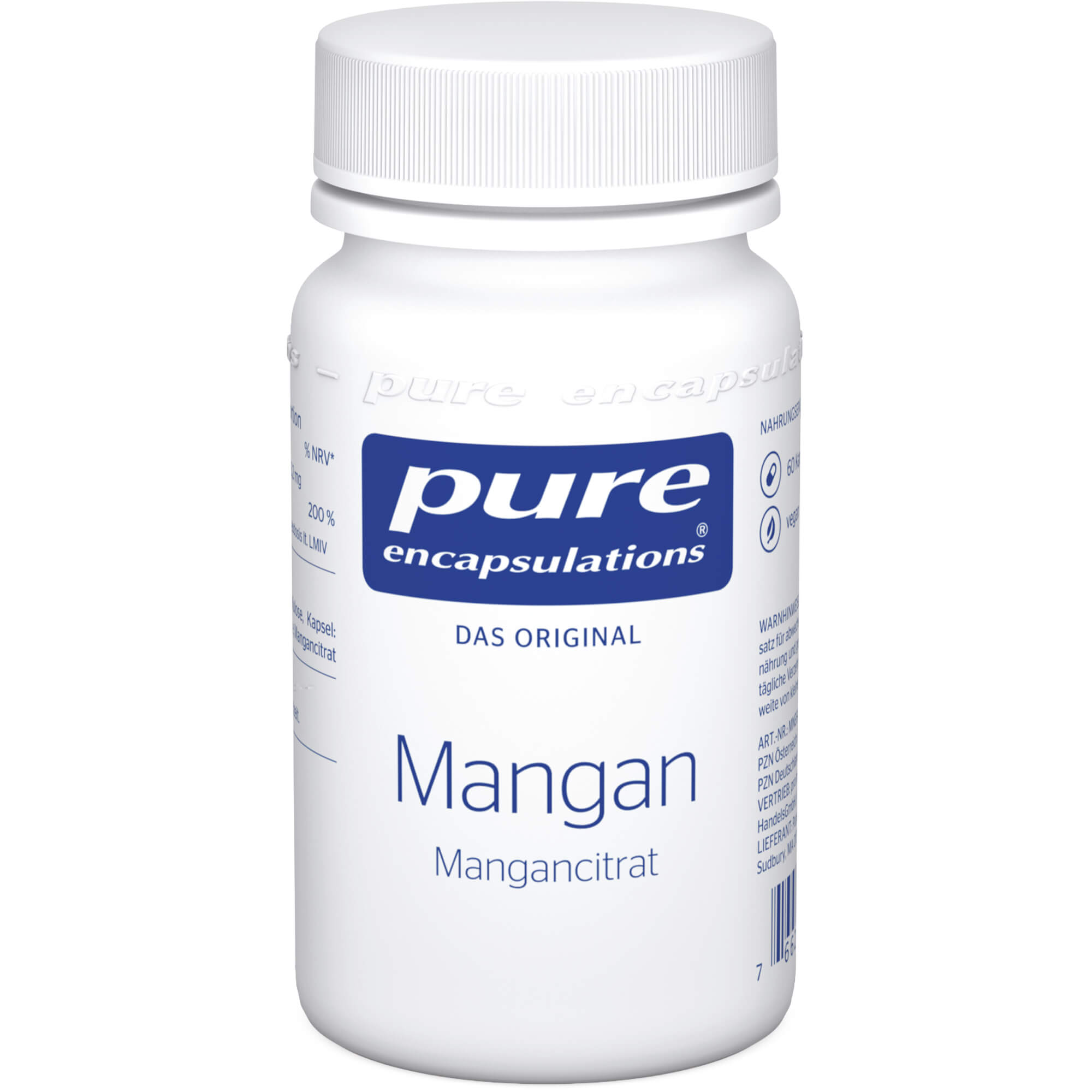 PURE ENCAPSULATIONS Mangan Mangancitrat Kapseln