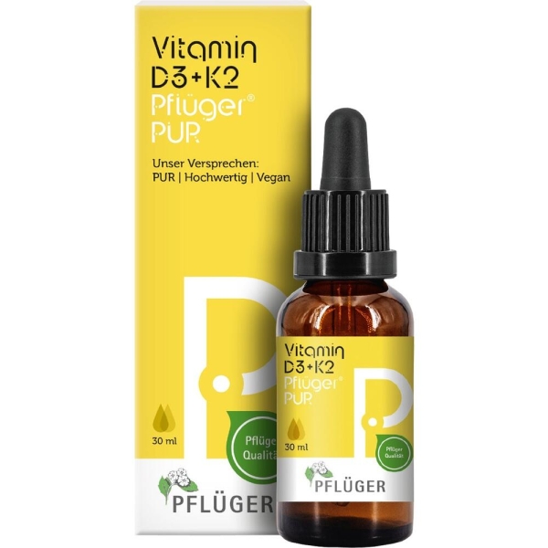 VITAMIN D3+K2 Pflüger PUR 500 I.E./25 μg Tropfen