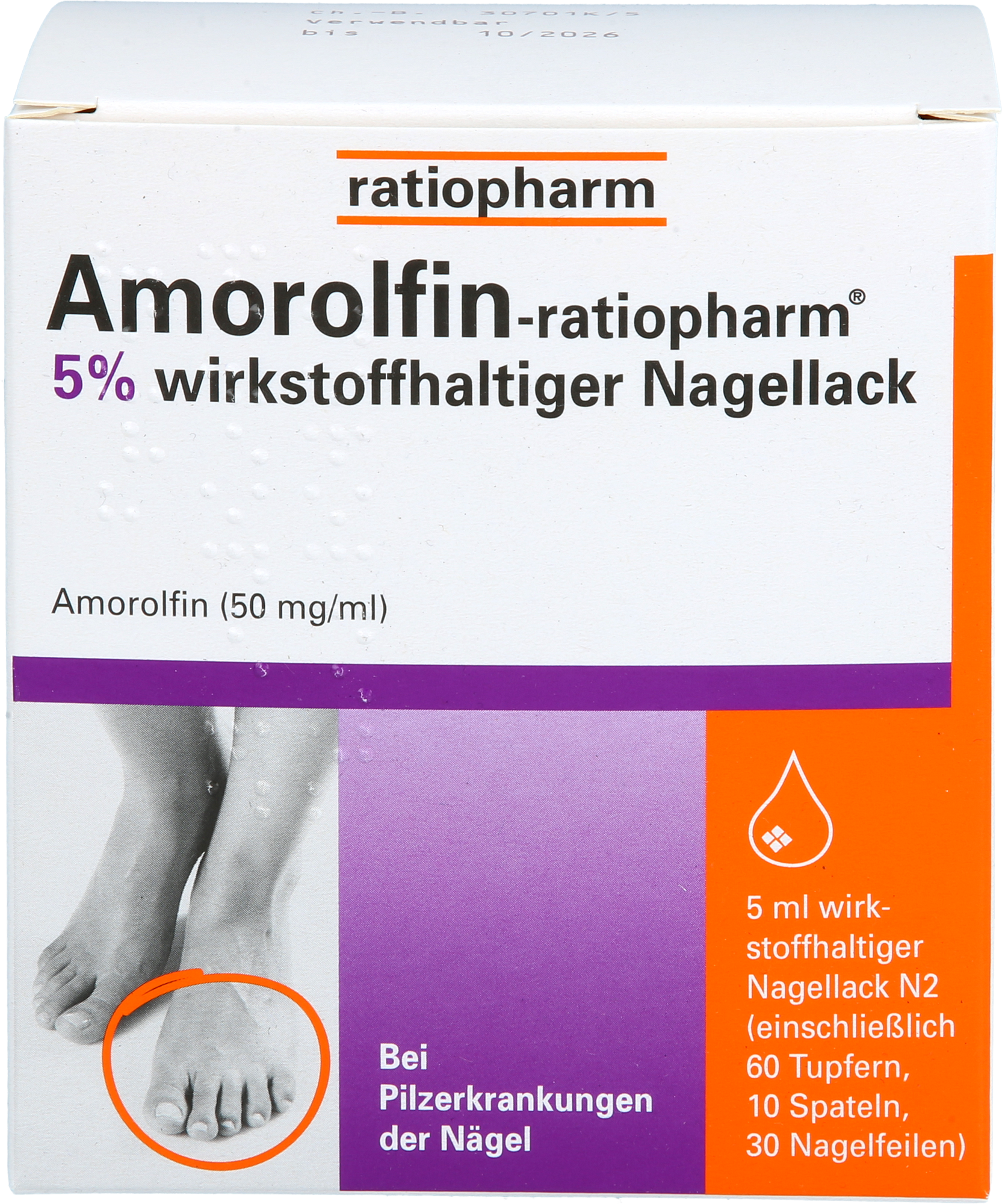 AMOROLFIN-ratiopharm 5% wirkstoffhalt.Nagellack 5 ml