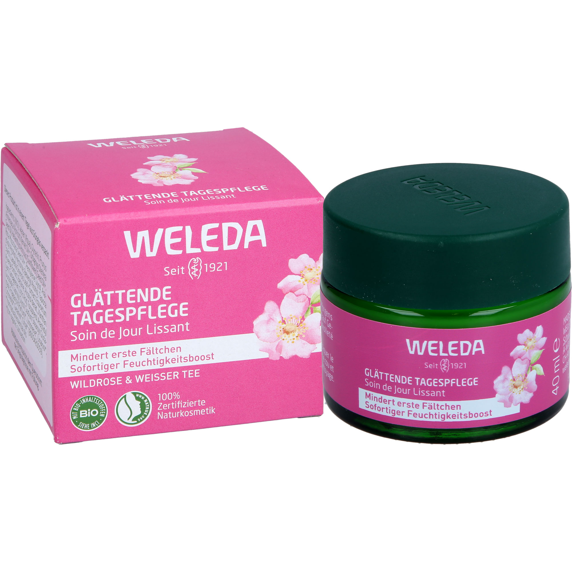 WELEDA glättende Tagespflege Wildrose & weißer Tee