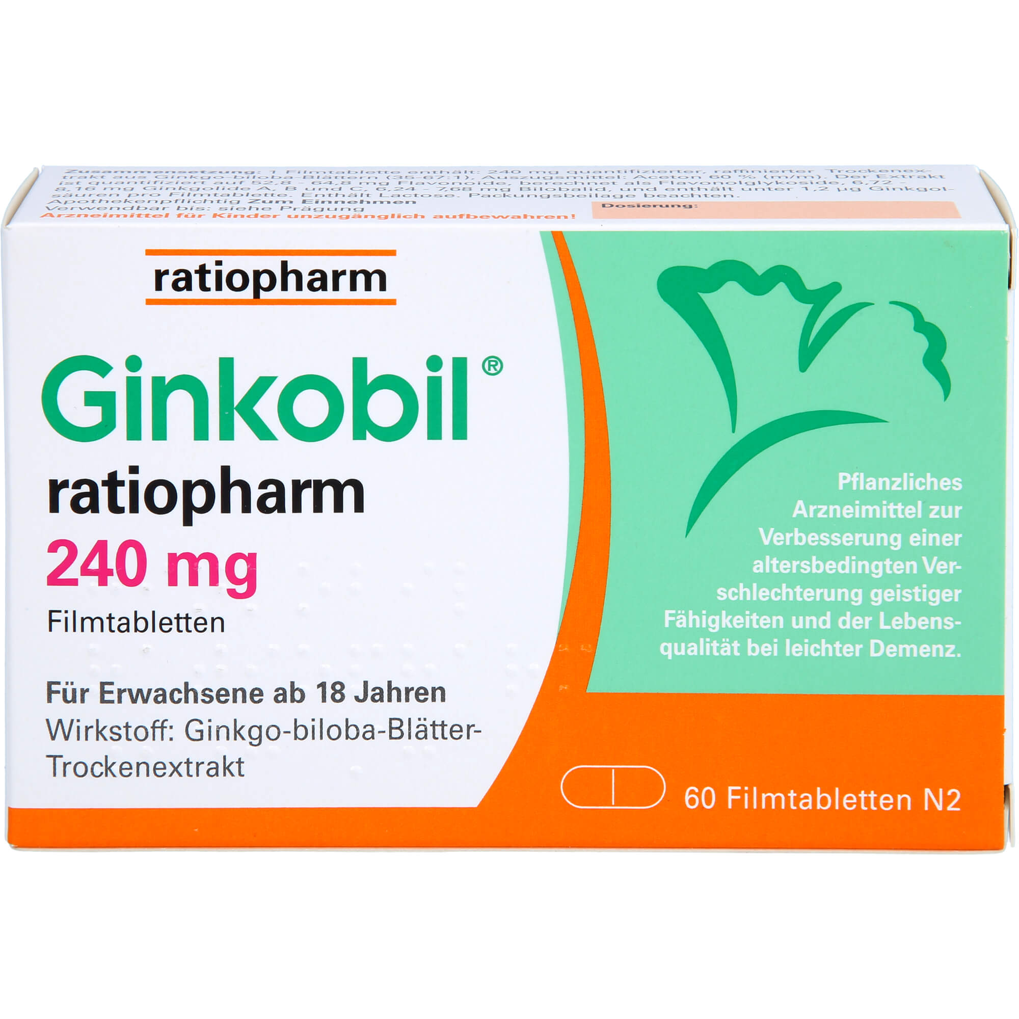 GINKOBIL-ratiopharm 240 mg Filmtabletten 60 St