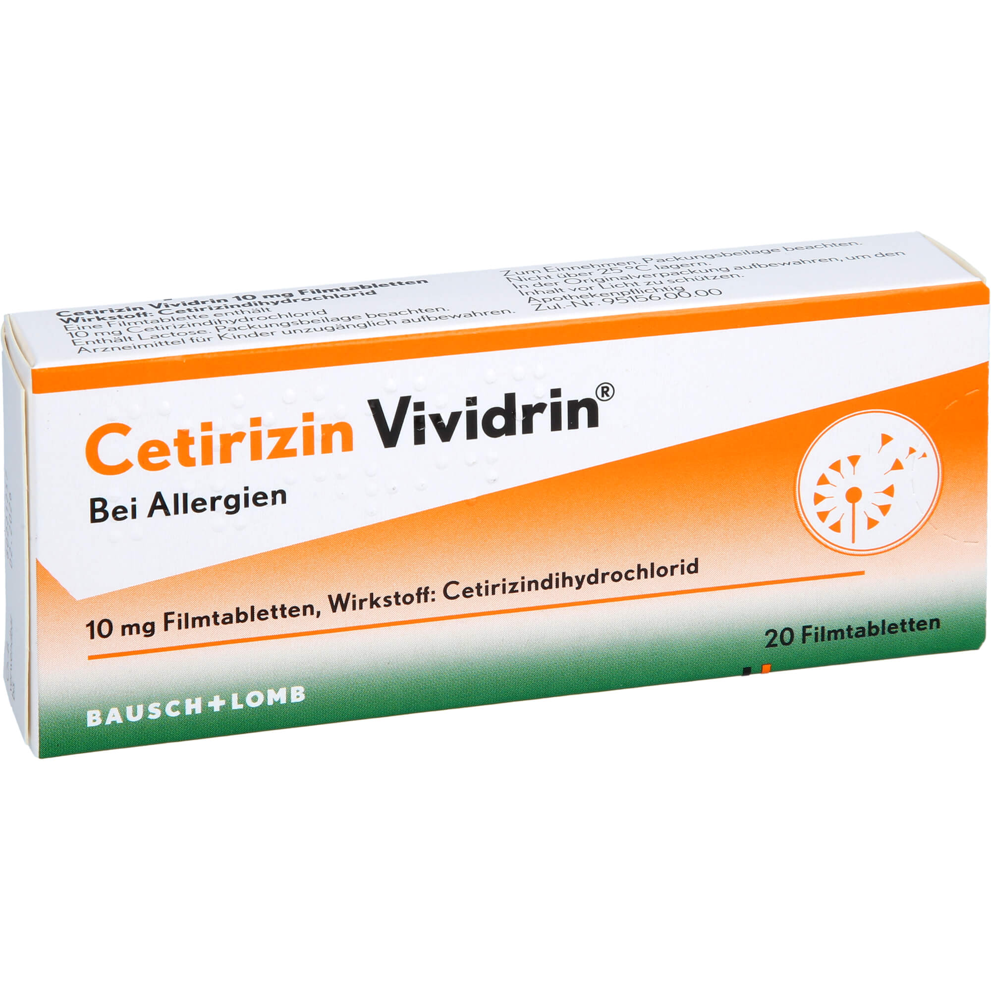 CETIRIZIN Vividrin 10 mg Filmtabletten 20 St