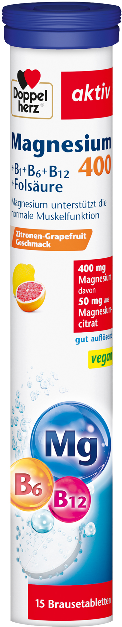 DOPPELHERZ Magnesium 400+B1+B6+B12+Folsäure BTA