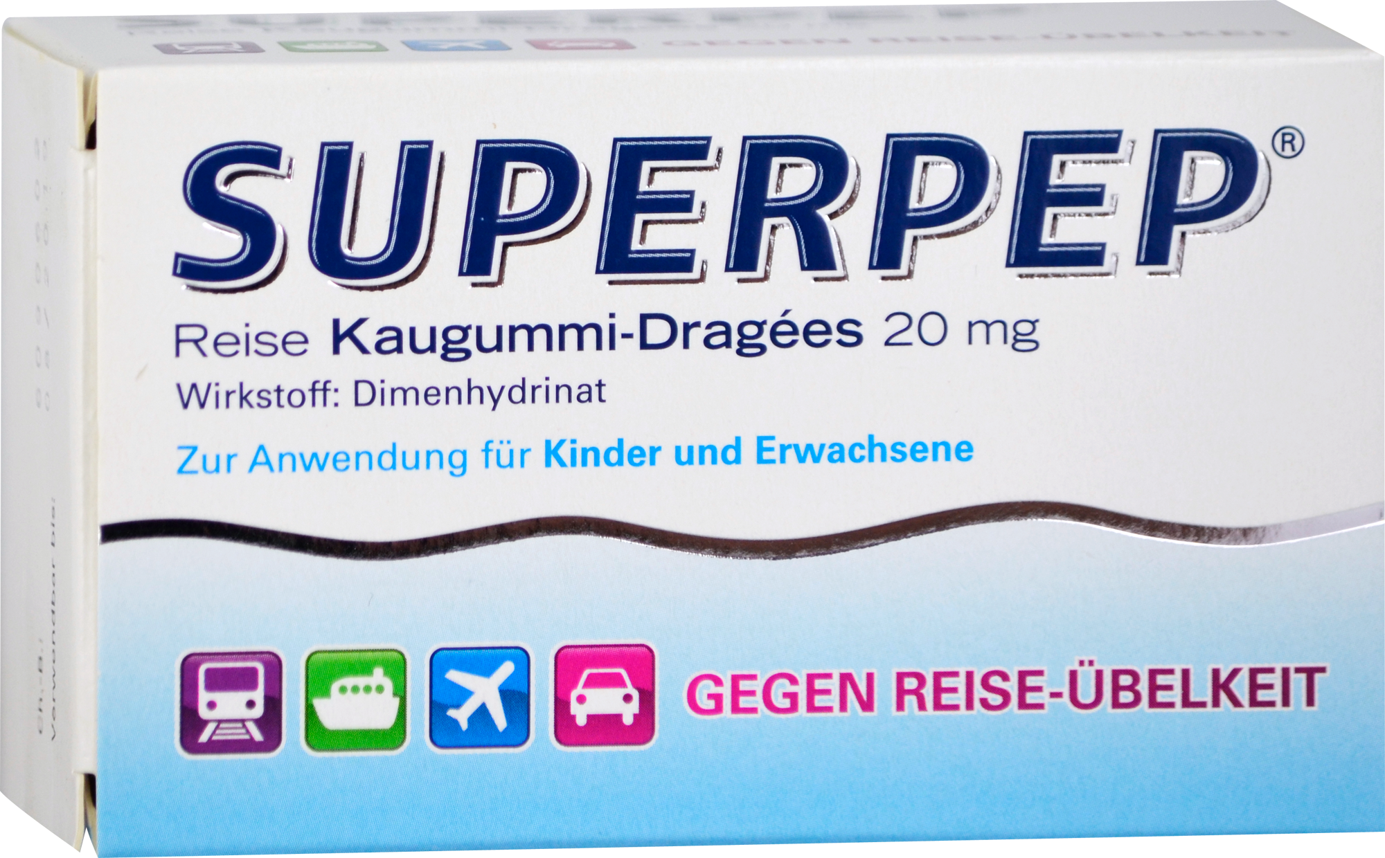 SUPERPEP Reise Kaugummi Dragees 20 mg 20 St