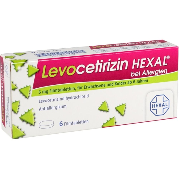 LEVOCETIRIZIN HEXAL bei Allergien 5 mg Filmtabl. 6 St