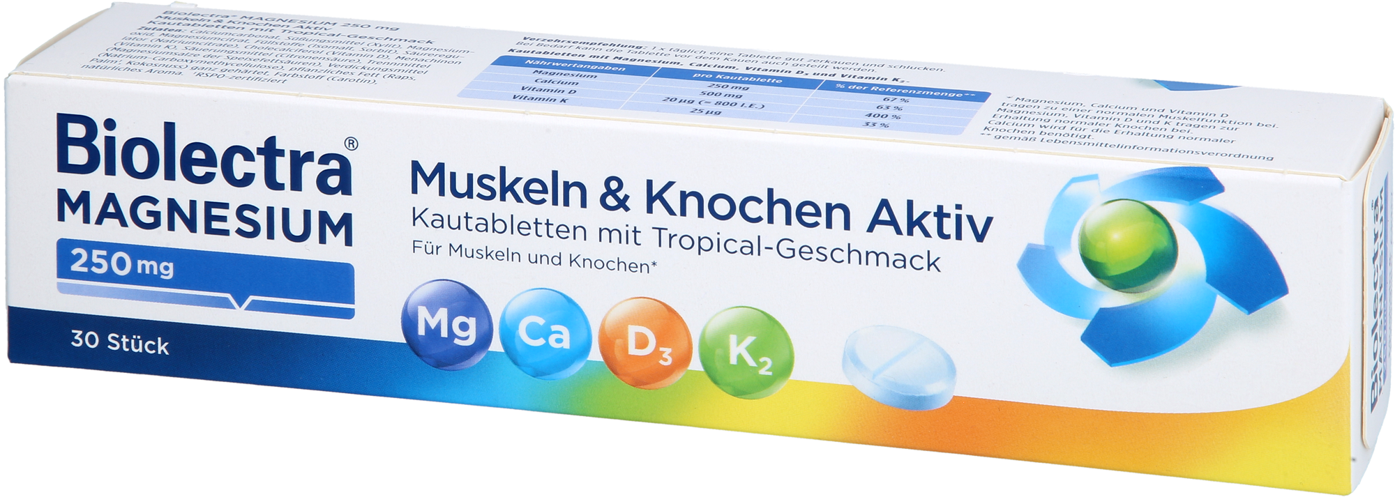 BIOLECTRA Magnesium 250 mg Muskeln & Kno.Aktiv KTA