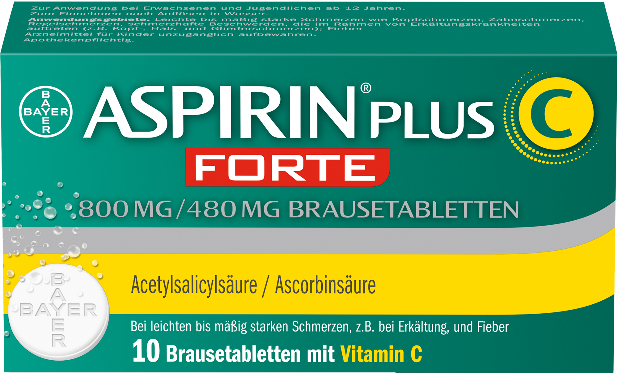 ASPIRIN plus C forte 800 mg/480 mg Brausetabletten