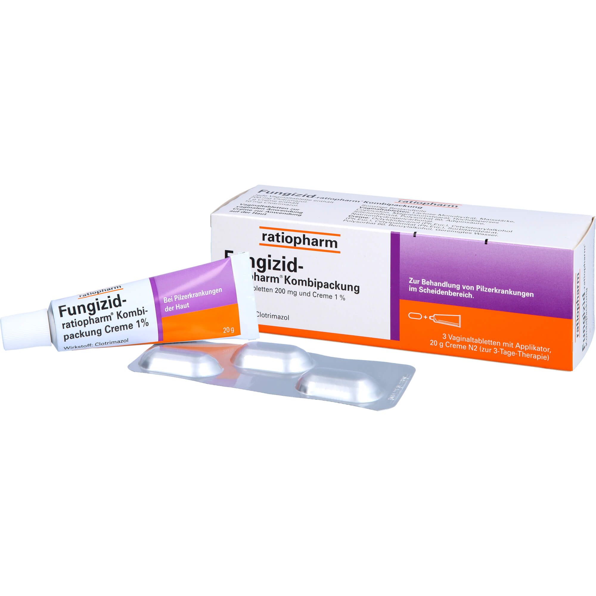 FUNGIZID-ratiopharm 3 Vag.-Tbl.+ 20g Creme