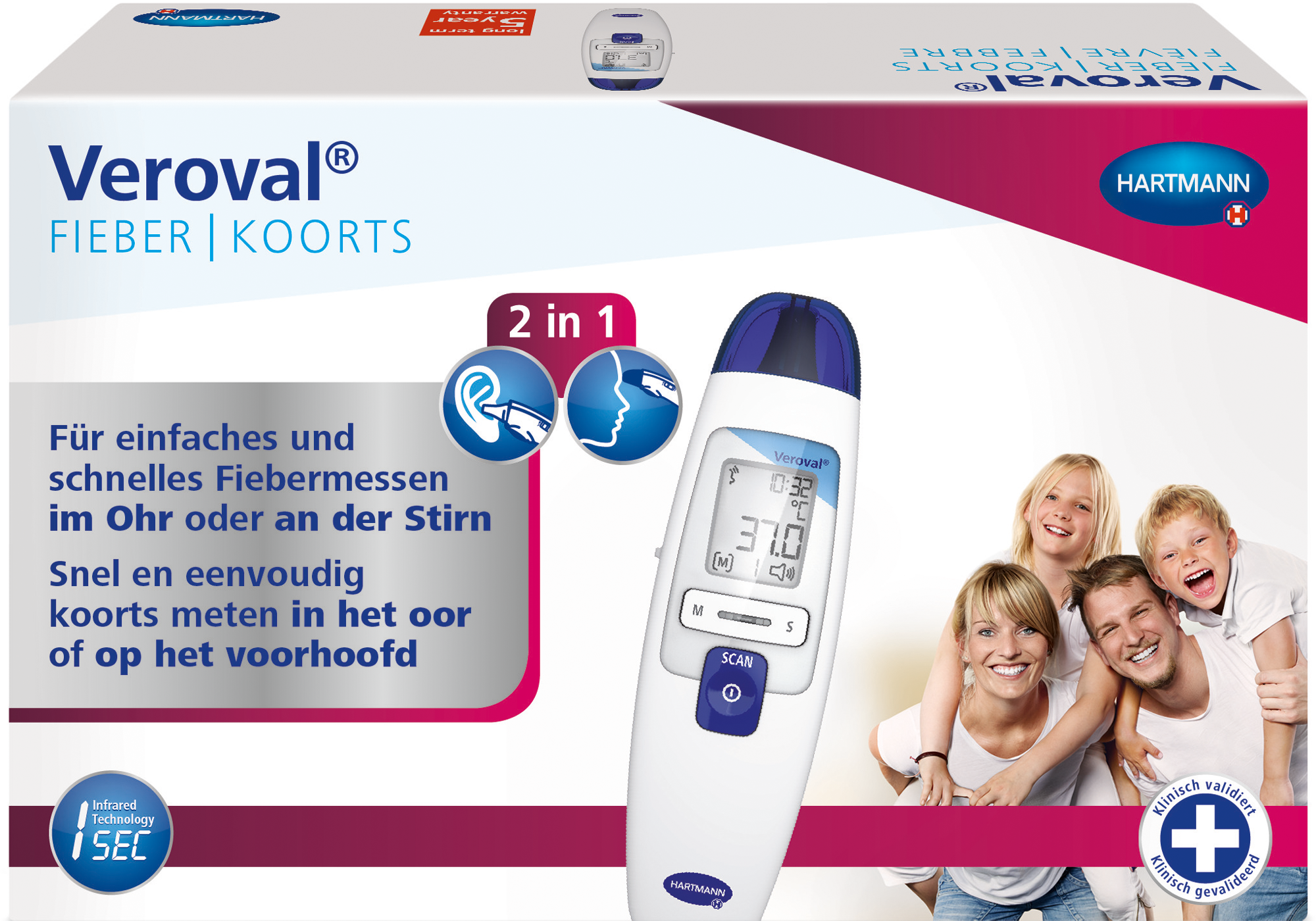 VEROVAL 2in1 Infrarot-Fieberthermometer