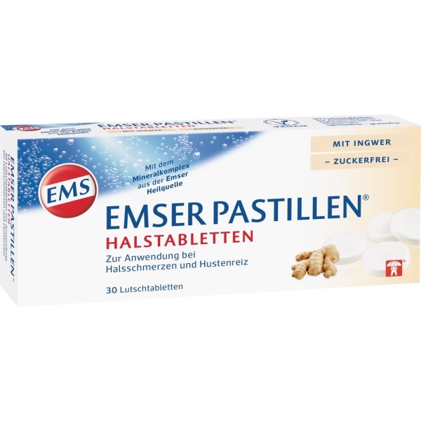 EMSER Pastillen Halstabletten m.Ingwer zuckerfrei