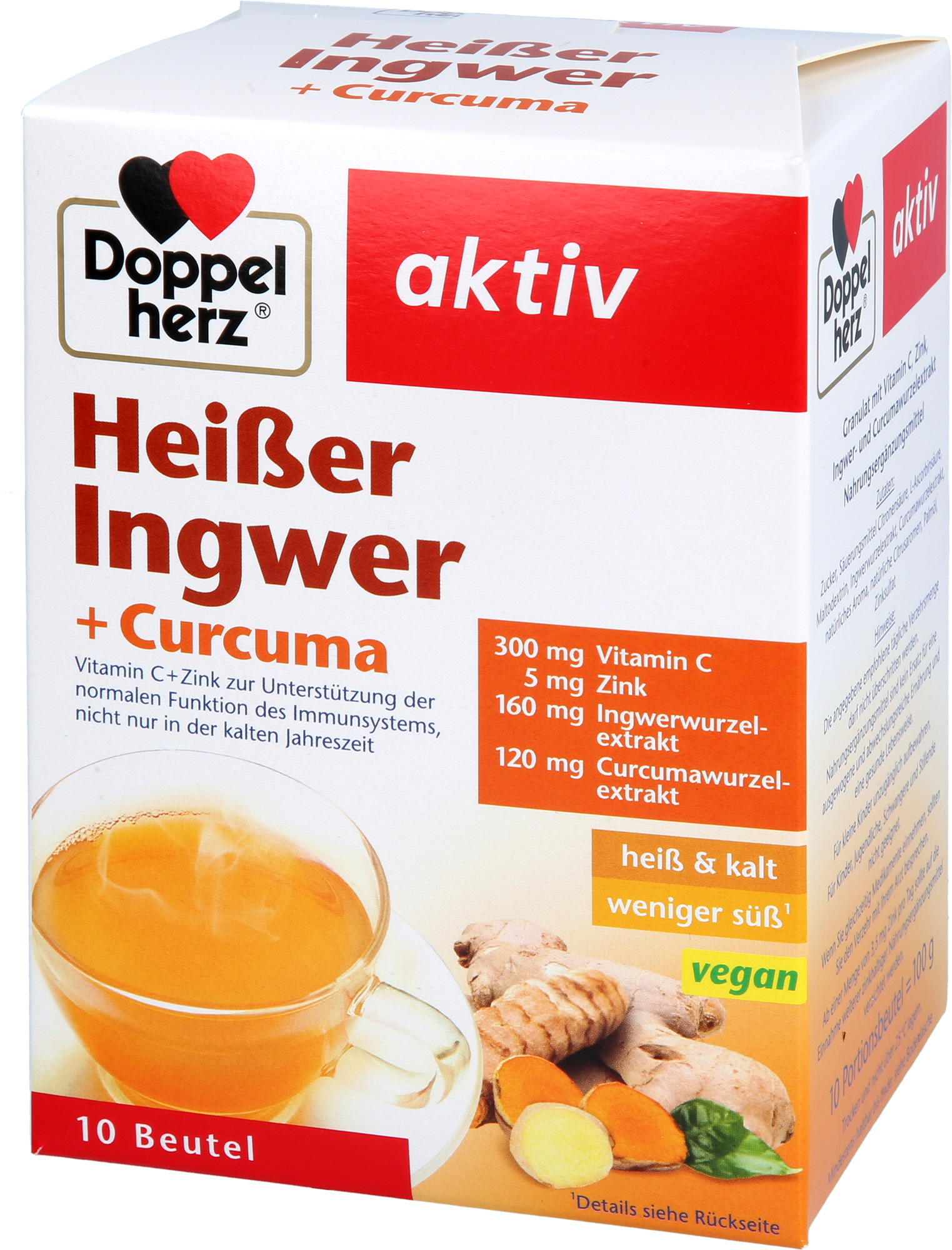 DOPPELHERZ heißer Ingwer+Curcuma Beutel