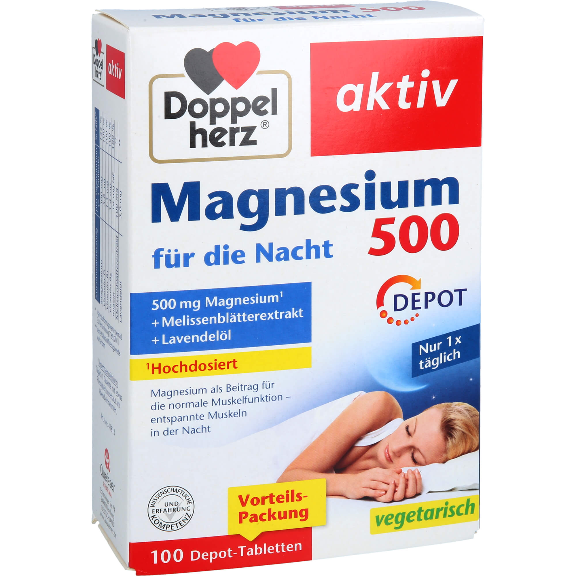 DOPPELHERZ Magnesium 500 für die Nacht Tabletten 100 St