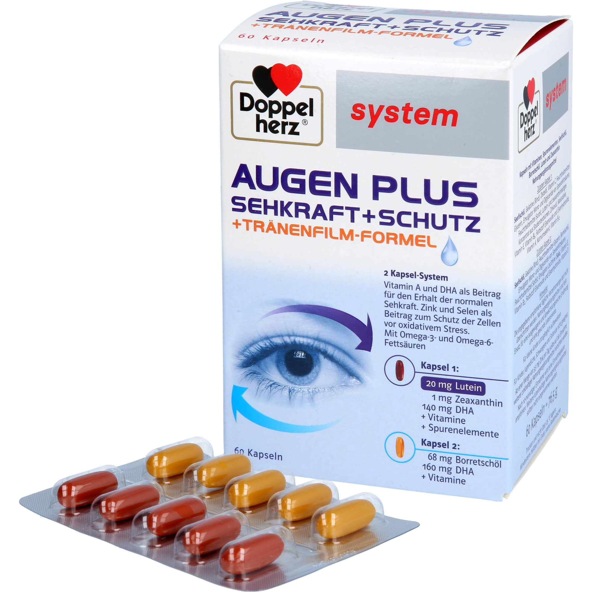DOPPELHERZ Augen plus Sehkraft+Schutz system Kaps. 60 St