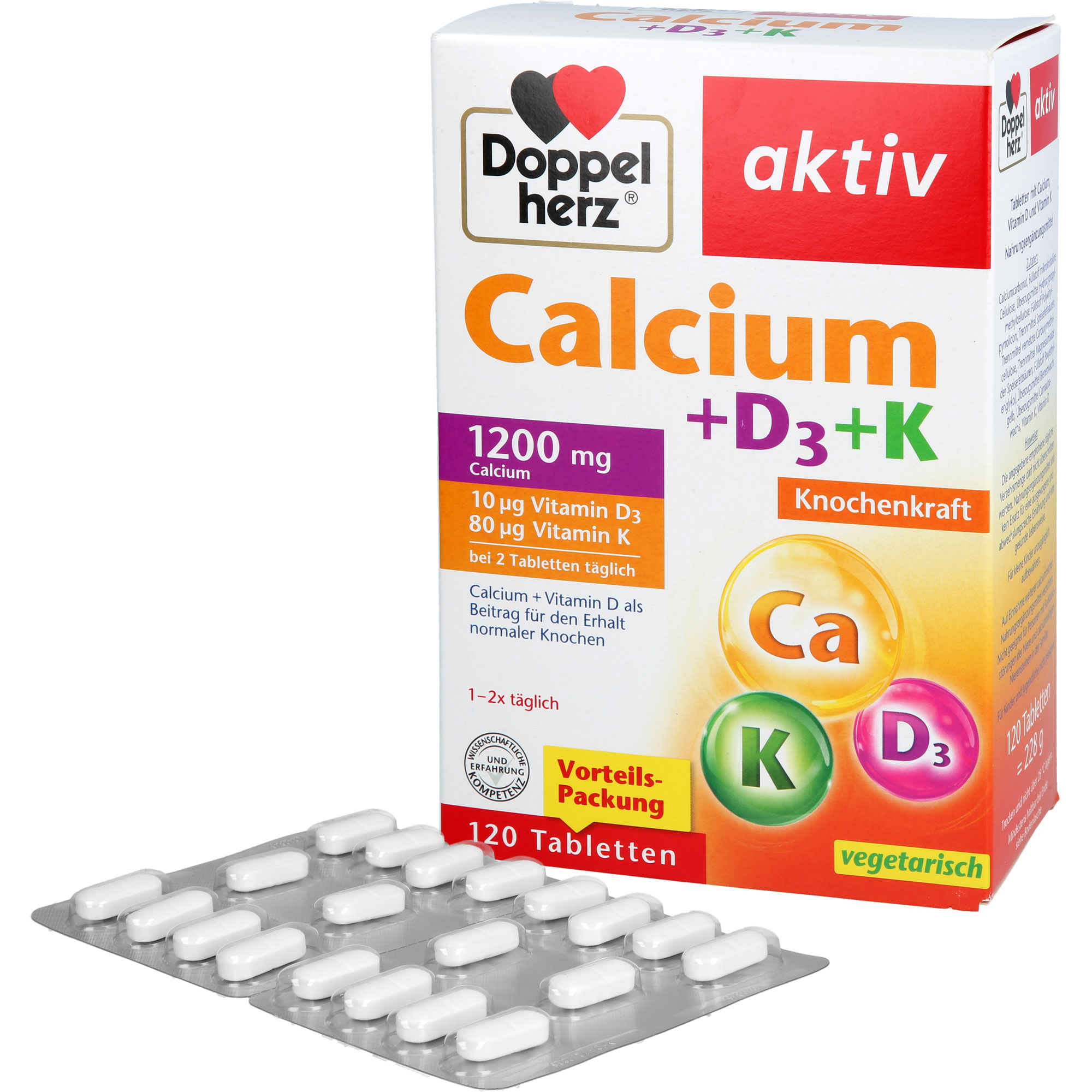 DOPPELHERZ Calcium+D3+K Tabletten