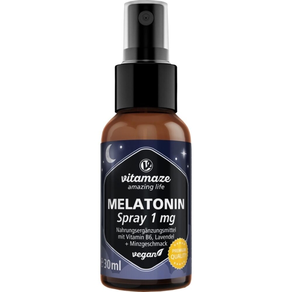 MELATONIN 1 mg hochdosiert vegan Spray